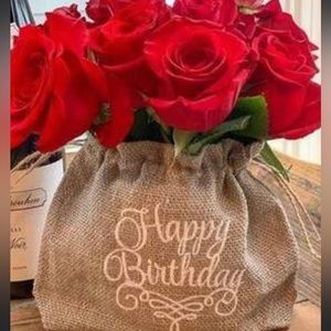 Happy birthday Linen Gift Bag